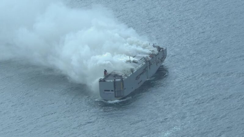 One Dead as Major Fire Rips Through Car Carrier in North Sea