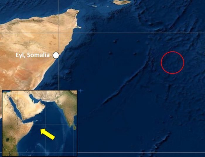 A map provided by UKMTO showing the location of this latest boarding incident. Map courtesy UKMTO