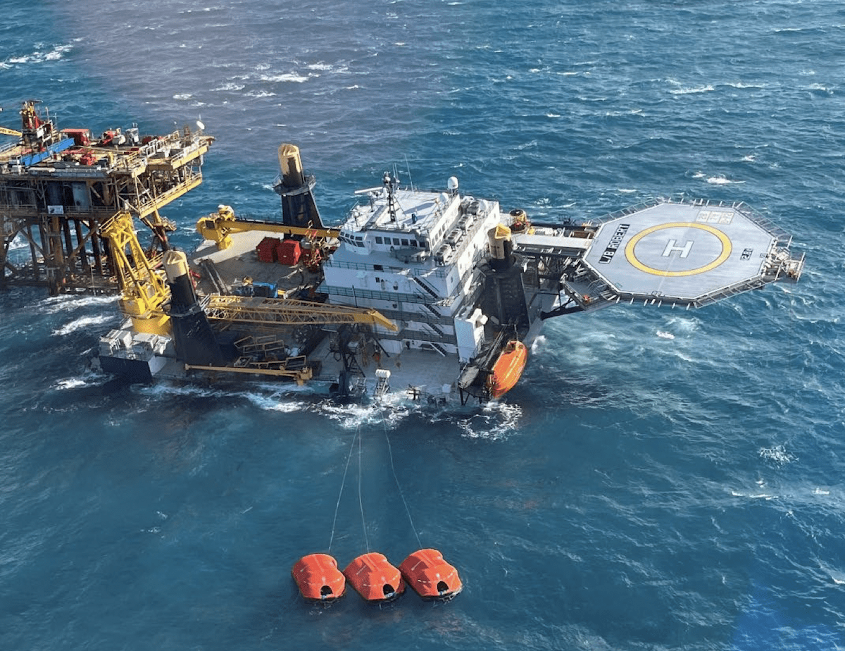 The L/B Robert listing to port as seen on November 21, 2022. U.S. Coast Guard Photo