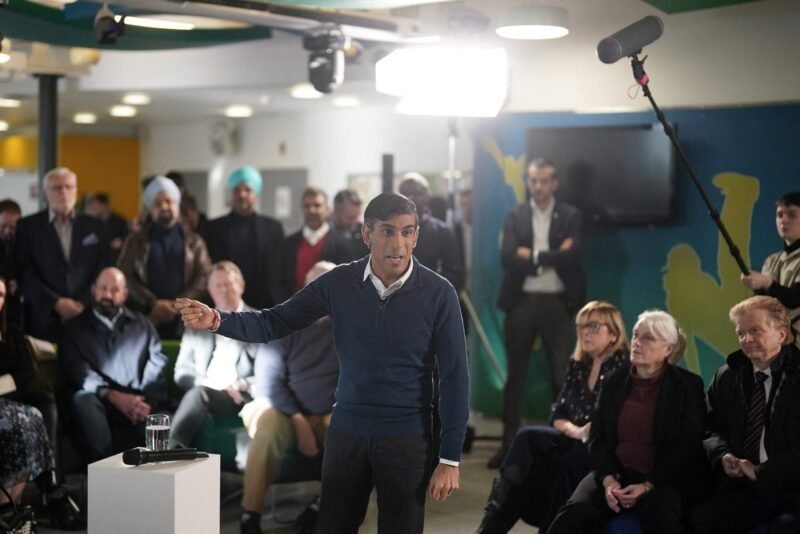 UK PM Sunak making a speech