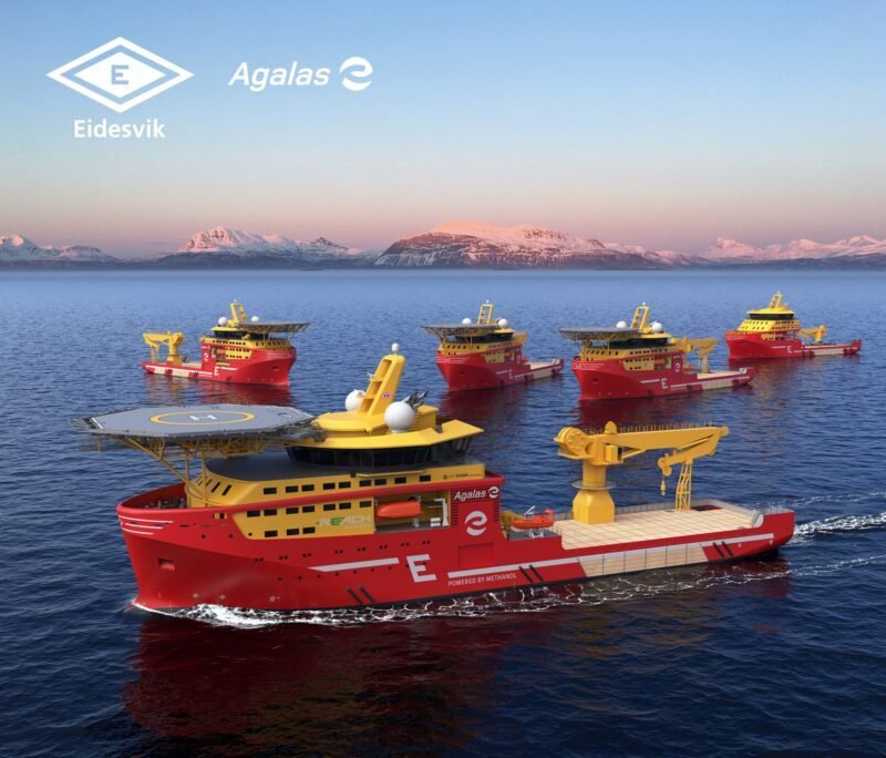 Illustration of the world's first methanol-powered Construction Support Vessel
