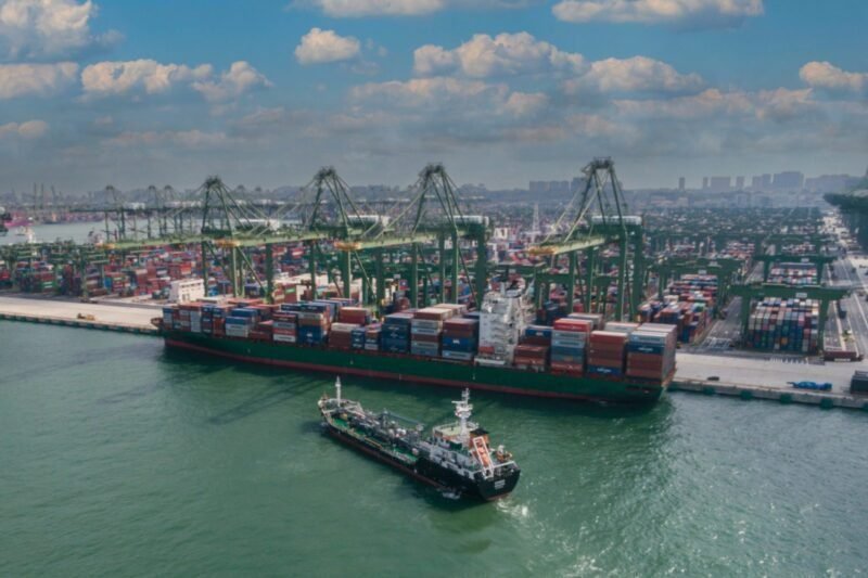 CMA-CGM Montoir bunkering with biofuel in Singapore, July 29, 2022.