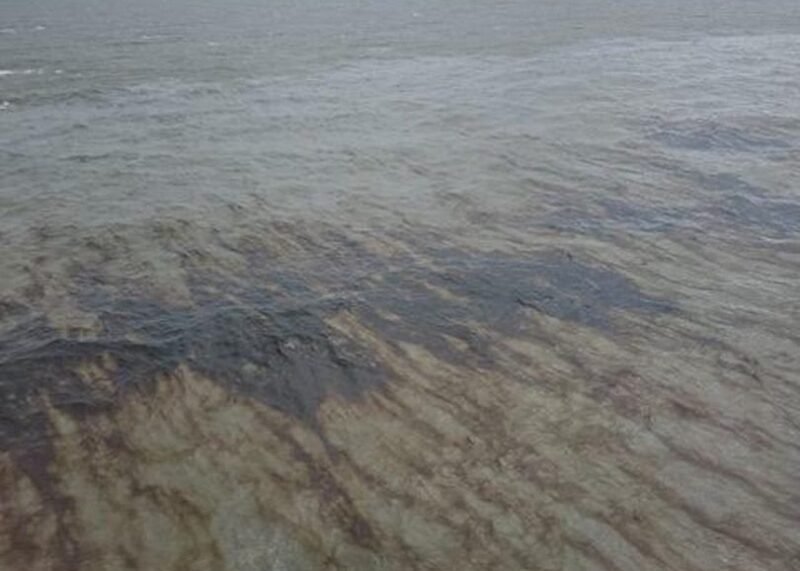 A Main Pass Oil Gathering Company, LLC helicopter aircrew spotted crude oil during an overflight near Main Pass, Louisiana, November 16, 2023. Photo courtesy Main Pass Oil Gathering Company, LLC