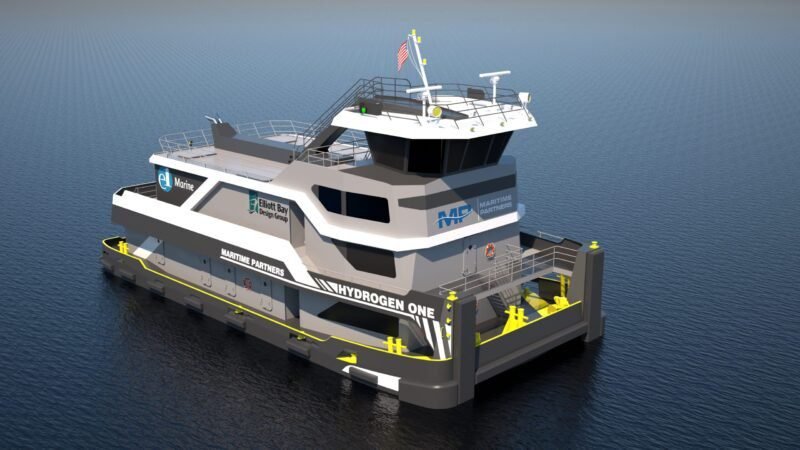 M/V Hydrogen One rendering. Illustration credit: Elliott Bay Design Group