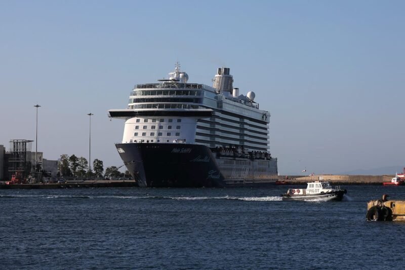 Mein Schiff 6 cruise ship is moored at the dock of Piraeus after some of the crew members tested positive for the coronavirus disease (COVID-19), in Piraeus.REUTERS/Costas Baltas