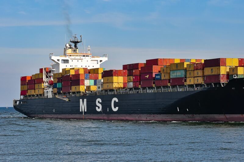 Stock image of an MSC containership