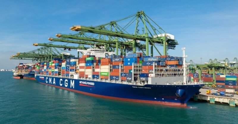 CMA CGMS first dual-fuel-methanol container arrives in Singapore