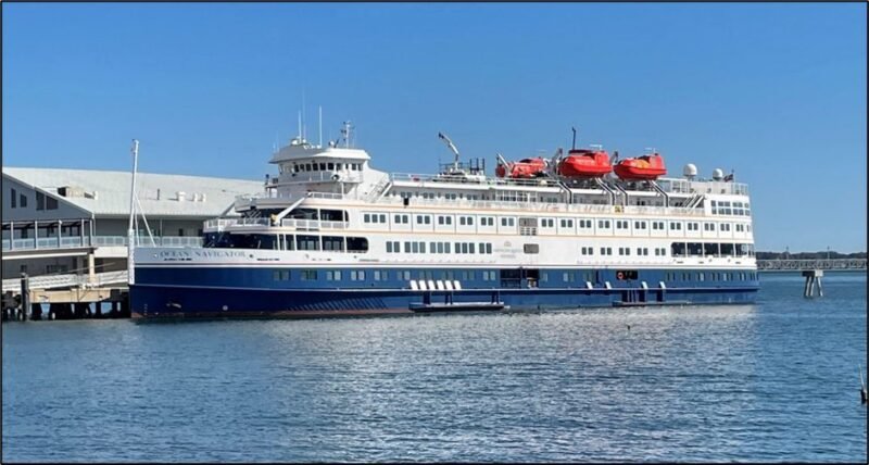 The Ocean Navigator docked in Portland, Maine