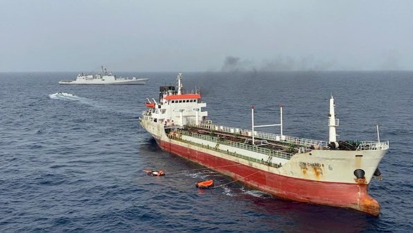 Indian Navy Rescues Crew from Burning Merchant Vessel
