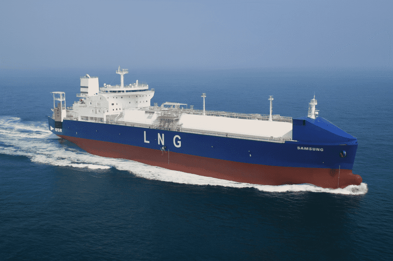 An AI rendering of the nuclear-powered LNG carrier design provided by the Korea Atomic Energy Research Institute.