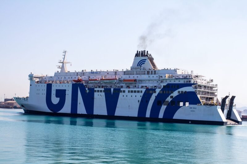 Fantastic ferry of the Grandi Navi Veloci Company entering the port of Durres,Albania , August1 ,2024