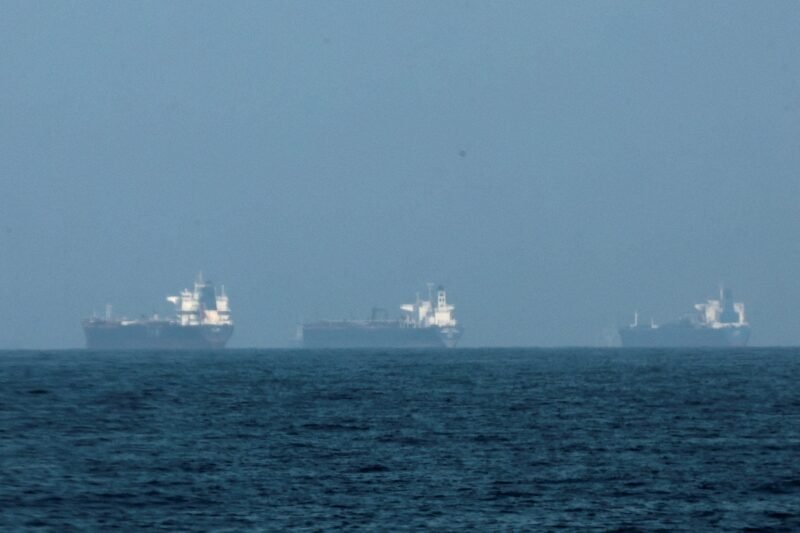 FILE PHOTO: Tankers are seen off the coast of the Fujairah, as Iran vows to close the Strait of Hormuz