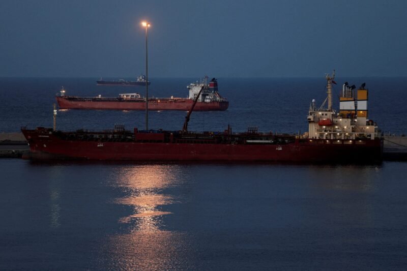 Luojiashan tanker sits anchored in Muscat, in Muscat