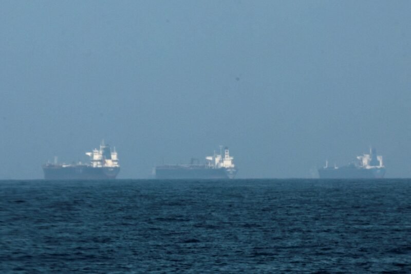 Tankers are seen off the coast of the Fujairah amid the U.S.-Israel conflict with Iran