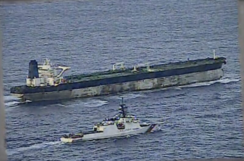USCGC Munro shadows MT Marinera in the North Atlantic