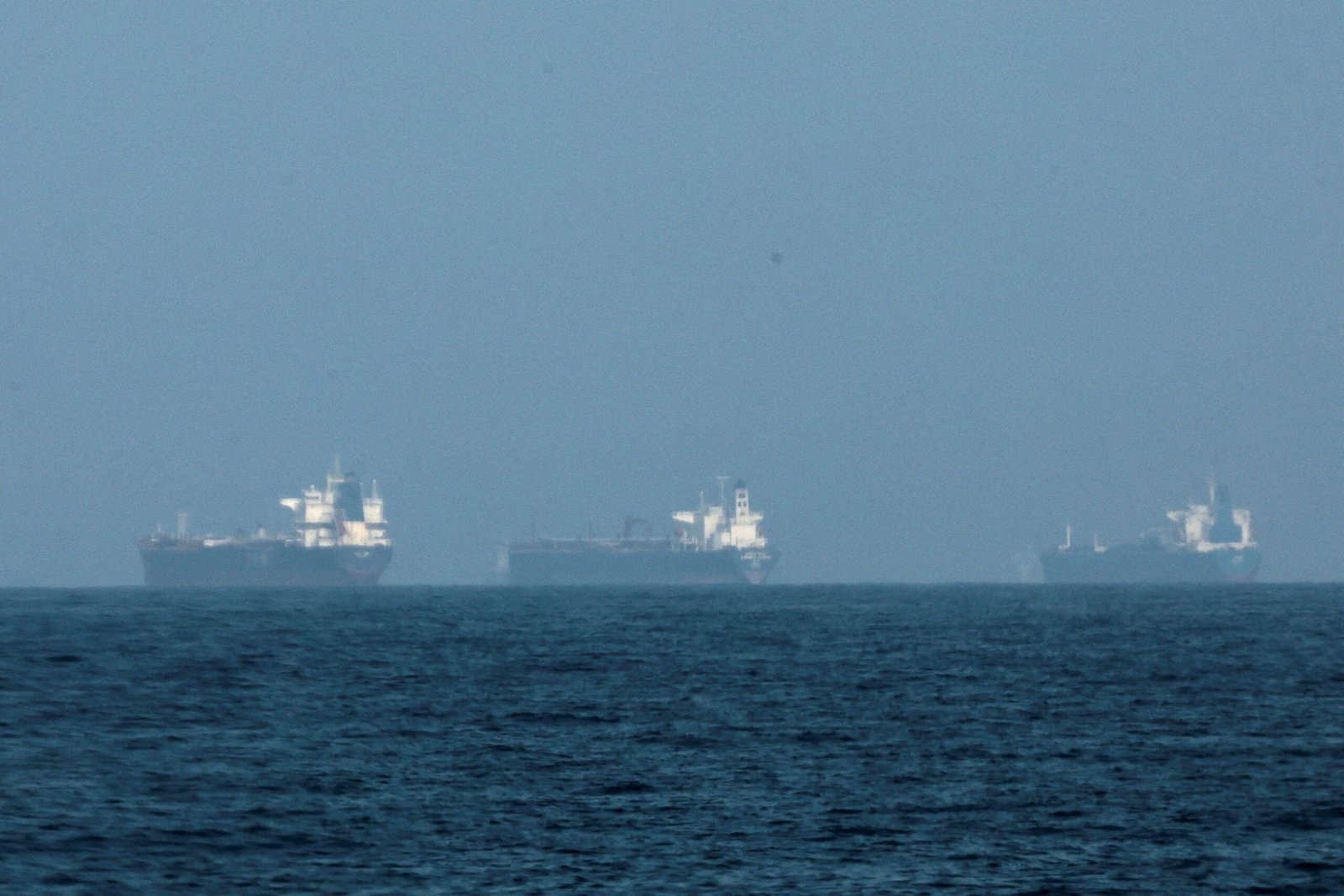Tankers are seen off the coast of the Fujairah amid the U.S.-Israel conflict with Iran