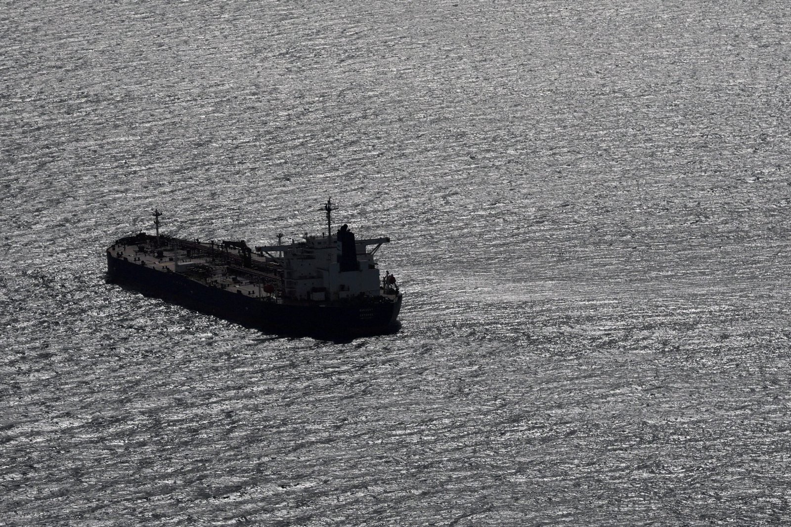 Aerial view of the vessel Boracay, off the coast of Saint-Nazaire