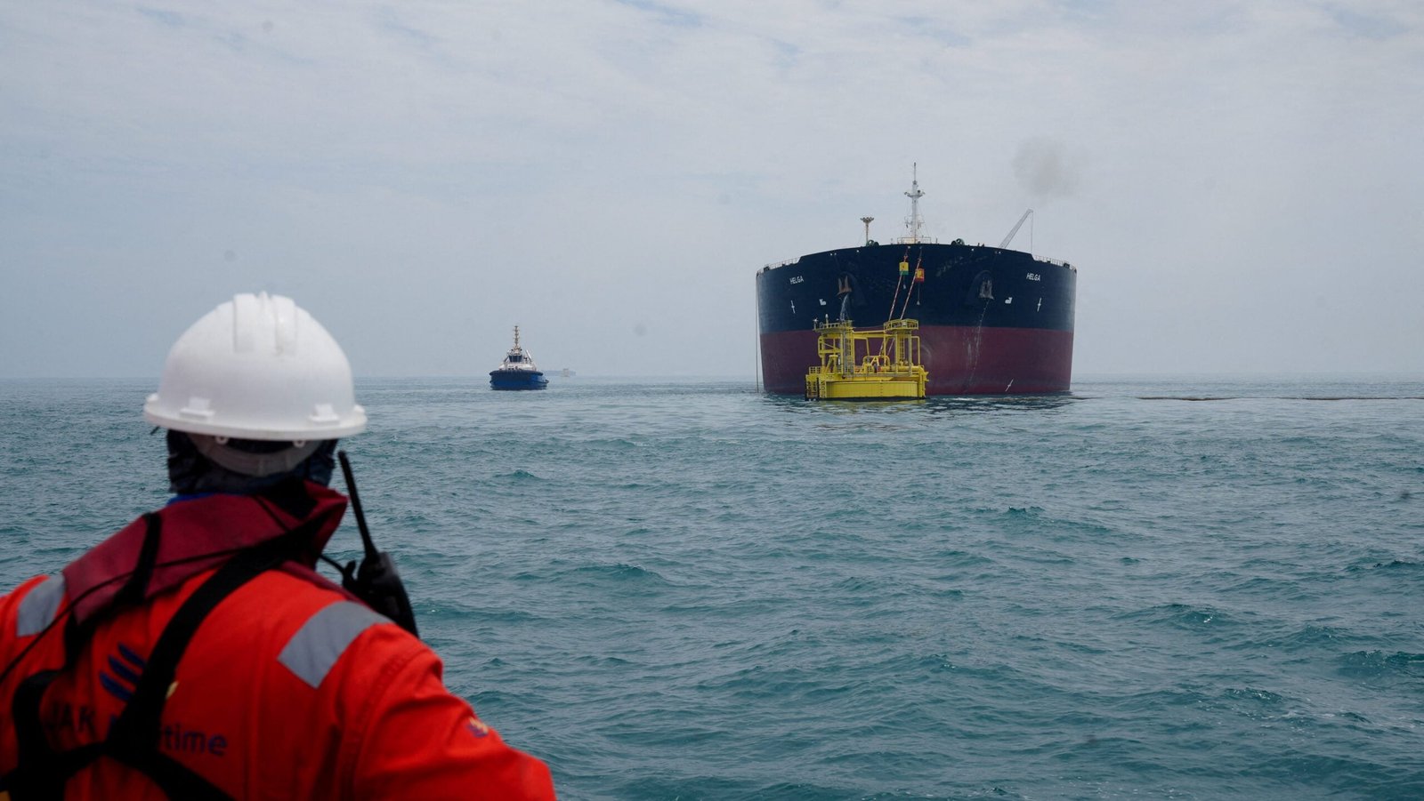 FILE PHOTO: Oil tanker HELGA is moored at one of Iraq's southern offshore oil terminals near Basra