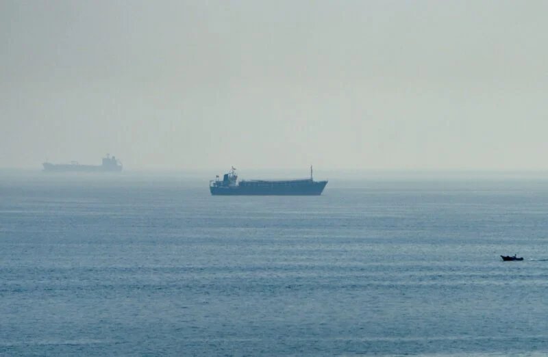 Vessels in the Strait of Hormuz, as seen from Musandam