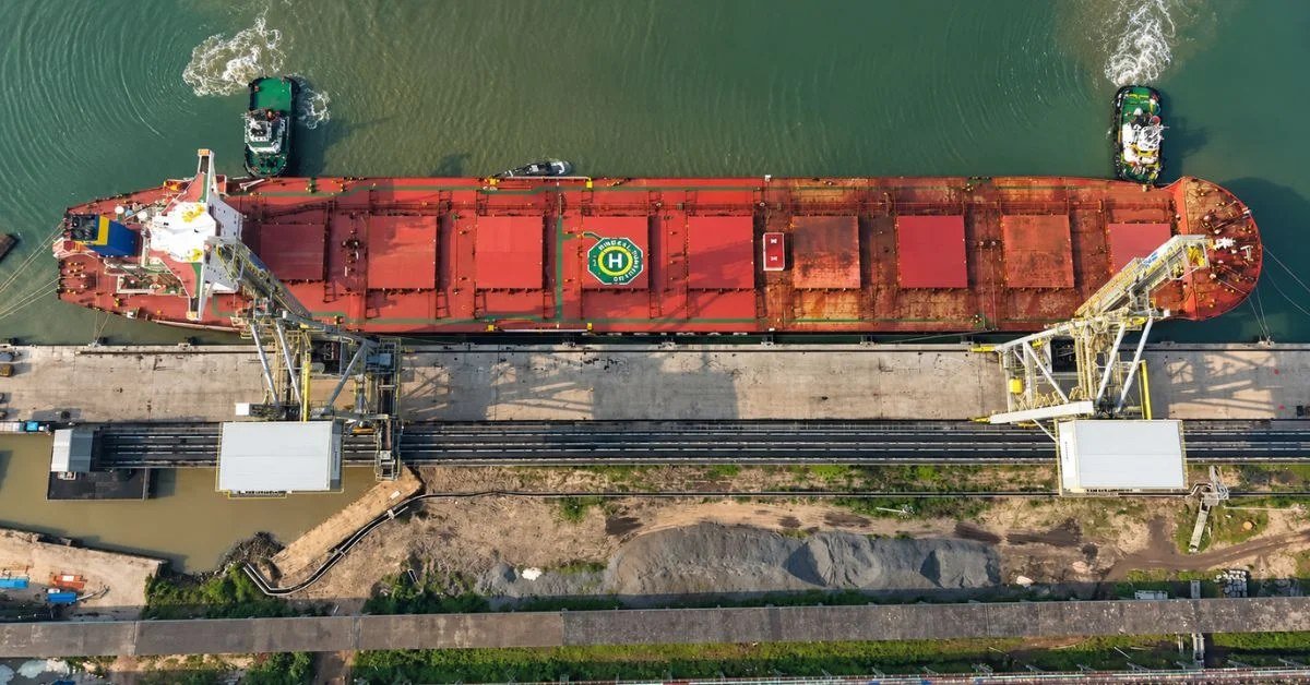 Cargo ship berthed at Paradip Port, Odisha