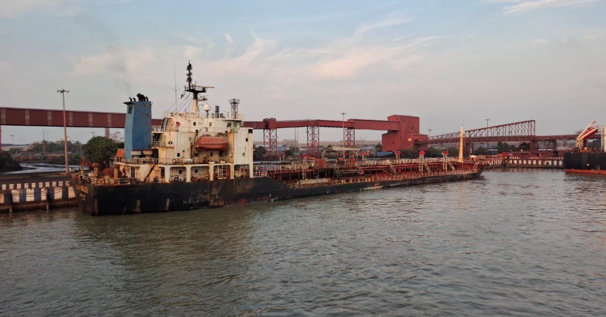 Ships berthed at Paradip Port in Odisha, India